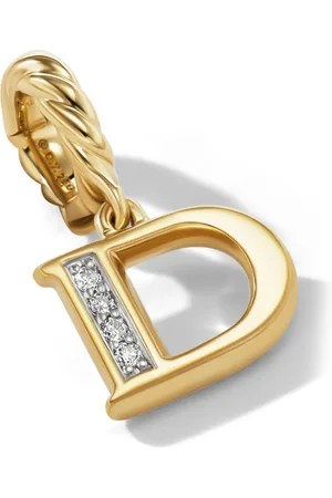 David Yurman Dije Pavé Initial en oro amarillo de 18kt