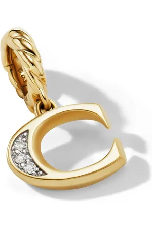 David Yurman Dije Pavé Initial en oro amarillo de 18kt con diamante