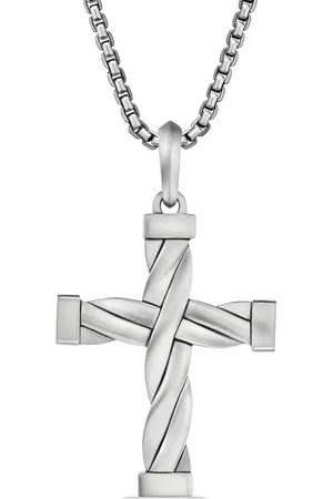 David Yurman Dije de cruz DY Helios en plata de ley de 48mm