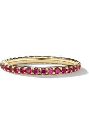 David Yurman Anillo Cable Collectibles en oro amarillo de 18kt con rubí de 2mm