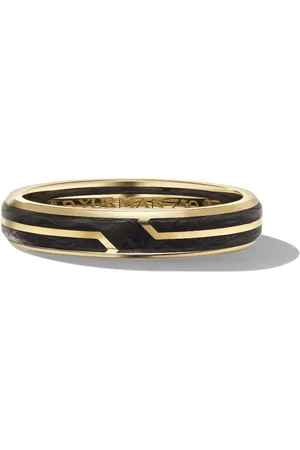 David Yurman Anillo Forged Carbon en oro amarillo de 18kt de 4mm