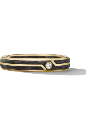 David Yurman Anillo Forged Carbon en oro amarillo de 18kt con diamantes de 4mm