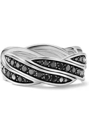 David Yurman Anillo DY Helios en plata de ley con diamante de 9mm