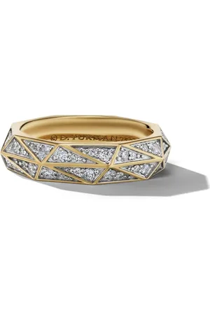 David Yurman Anillo Torqued Faceted en oro amarillo de 18kt con diamantes de 6mm