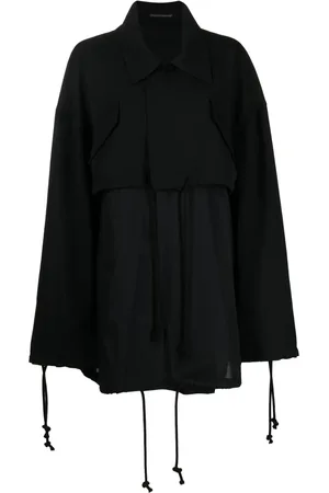 YOHJI YAMAMOTO Capa con paneles y cordones