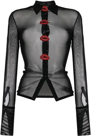 DAVID KOMA Camisa con motivo Crystal Lip