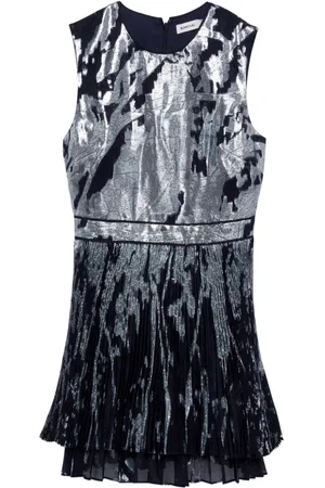 Simkhai Vestido corto Selkie con cuello redondo