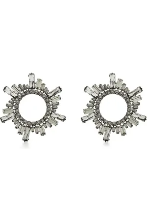 Amina Muaddi Aretes Begum con apliques de cristal