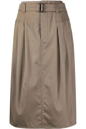 LEMAIRE Falda midi con diseño plisado y cinturón