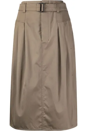 LEMAIRE Falda midi con diseño plisado y cinturón