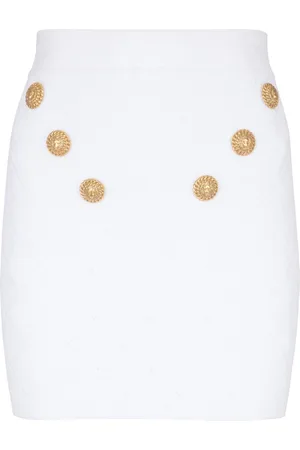 Balmain Falda corta de tejido fino con seis botones