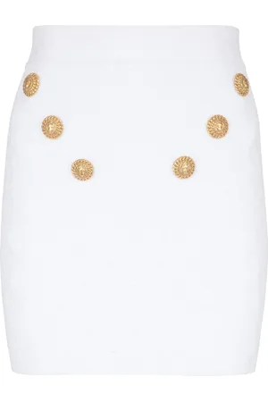 Balmain Falda corta de tejido fino con seis botones