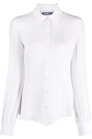 Moschino Camisa de seda con dobladillo acampanado