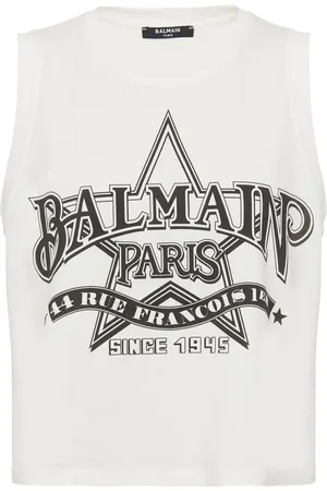 Balmain Top corto con estampado Western