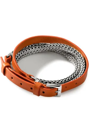 John Hardy Pulsera Icon Wrap en plata de ley