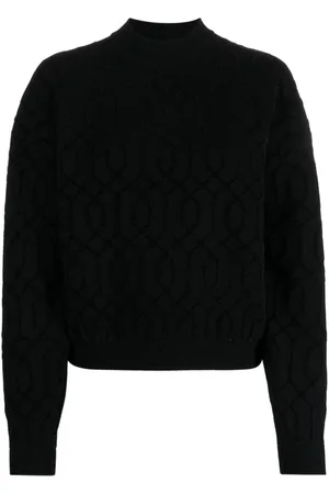 Emporio Armani Suéter con cuello redondo y motivo en intarsia