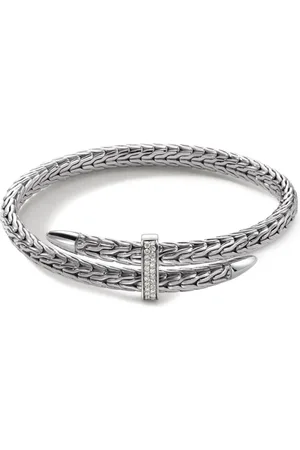 John Hardy Pulsera Spear Flex en plata de ley con diamantes