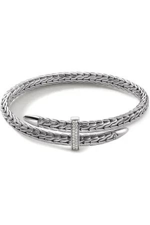 John Hardy Pulsera Spear Flex en plata de ley con diamantes