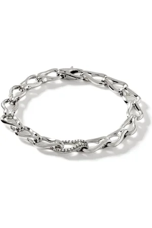 John Hardy Pulsera Surf en plata de ley con diamantes