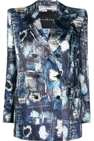 John Richmond Blazer con doble botonadura y efecto envejecido
