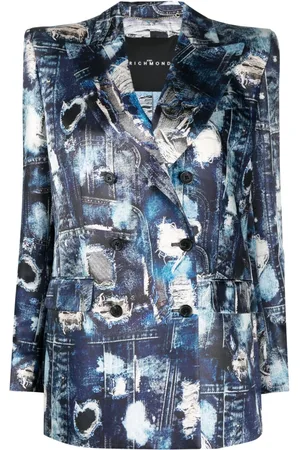 John Richmond Blazer con doble botonadura y efecto envejecido