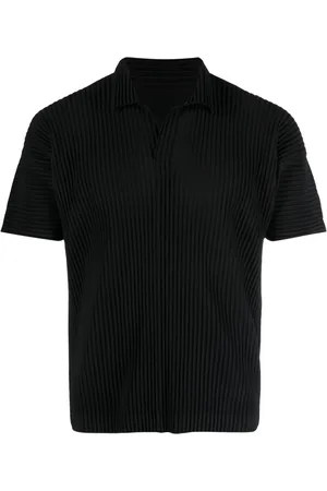 Issey Miyake Playera tipo polo plisada