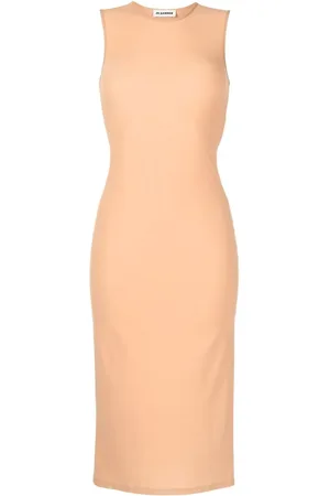 Jil Sander Vestido largo sin mangas con cuello redondo