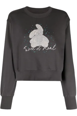 Izzue Sudadera con cuello redondo y conejo bordado