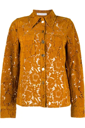 REJINA PYO Camisa de encaje con cuello de pico