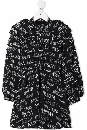 Msgm Vestido con logo y volantes