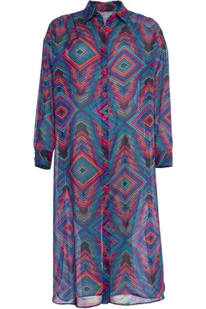 ERES Vestido camisero Dj con estampado geométrico