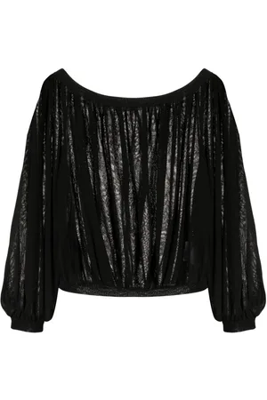 CHANEL Blusa semitransparente con cuello en U 2006