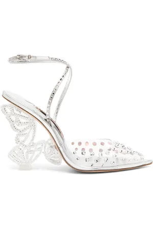 SOPHIA WEBSTER Zapatillas Paloma con detalles de cristal y tacón de 100mm