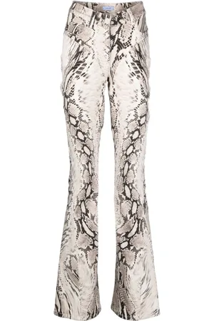MUGLER Pantalones acampanados con estampado de piel de serpiente