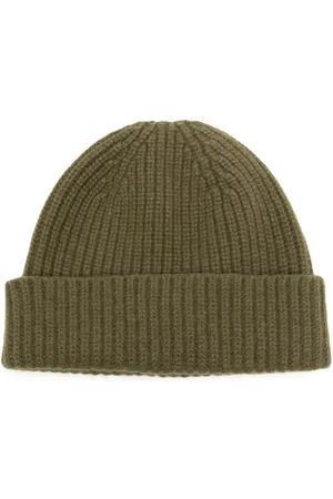 PRINGLE OF SCOTLAND Gorro tejido de canalé con dobladillo vuelto