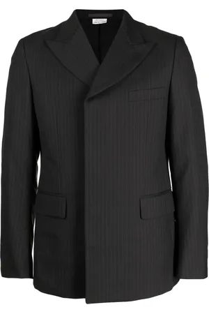 Comme des Garçons Blazer con rayas diplomáticas estampadas y doble botonadura