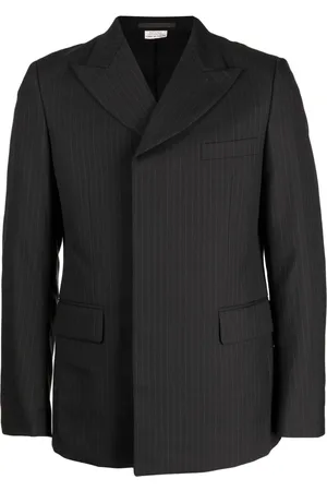 Comme des Garçons Blazer con rayas diplomáticas estampadas y doble botonadura