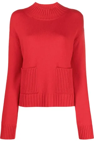 SWEATER CACHEMIRA MUJER CUELLO V ROJO BRIK -15% OFF