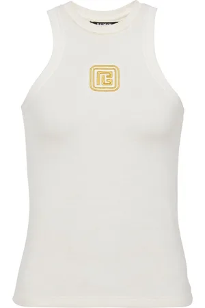 Balmain Camiseta con logo bordado