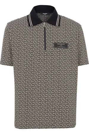Balmain Playera tipo polo con monograma en jacquard