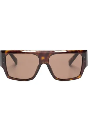 Dolce & Gabbana Lentes de sol con armazón rectangular estilo carey