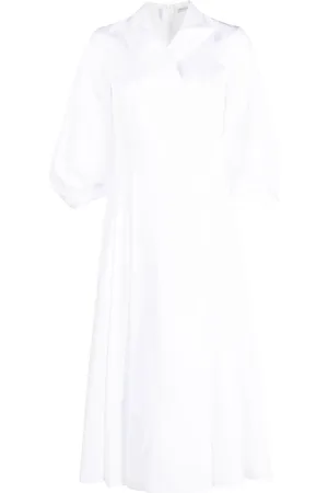 EMILIA WICKSTEAD Vestido midi con solapas de pico
