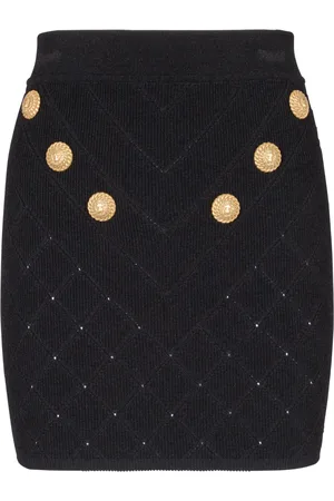 Balmain Falda corta de tejido fino con seis botones