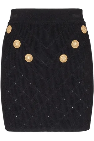 Balmain Falda corta de tejido fino con seis botones