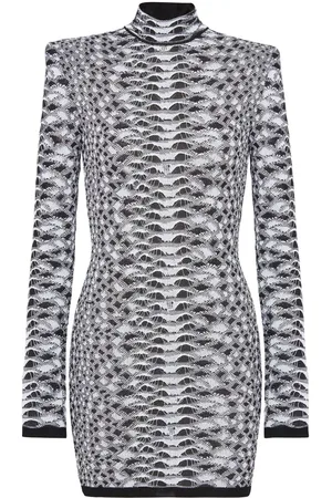 Balmain Vestido corto tejido en jacquard