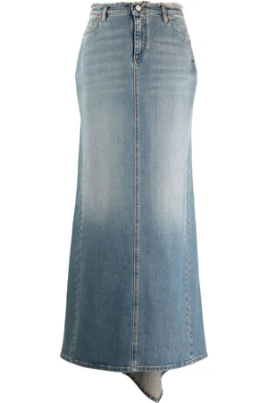 Dorothee Schumacher Falda de mezclilla con bordes deshilachados