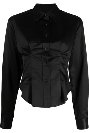 Cynthia Rowley Camisa slim con ribete de satén