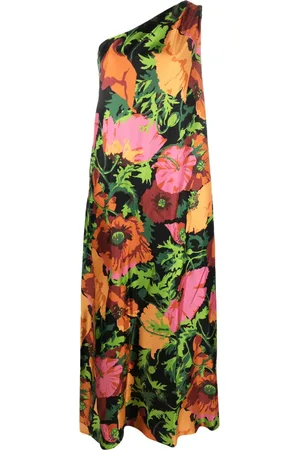 La DoubleJ Vestido con un hombro descubierto y estampado floral