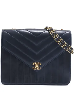 CHANEL Bolsa de hombro con capitonado chevron 1986-1988