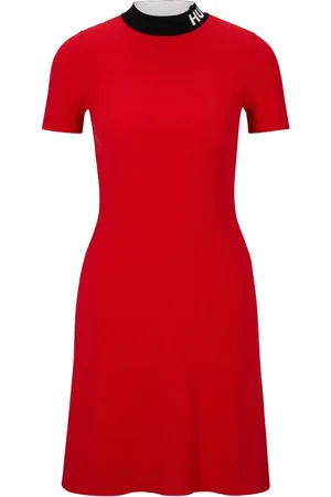 HUGO BOSS Vestido con logo en el cuello